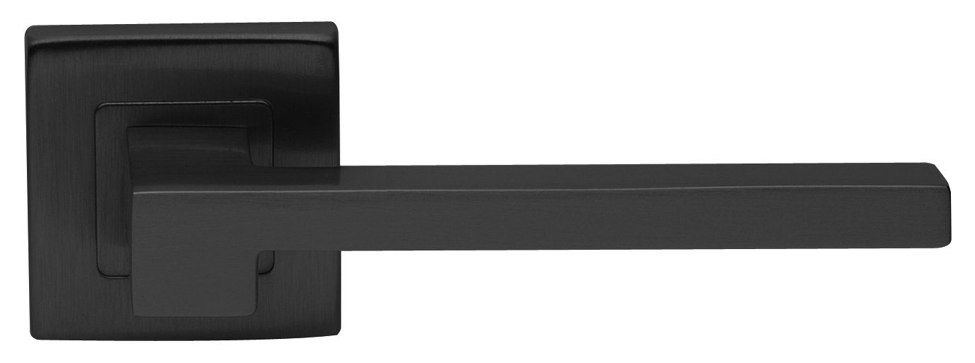 Ручка дверная STONE S3 NERO раздельная на квадратной розетке, цвет - черный фото купить Минск