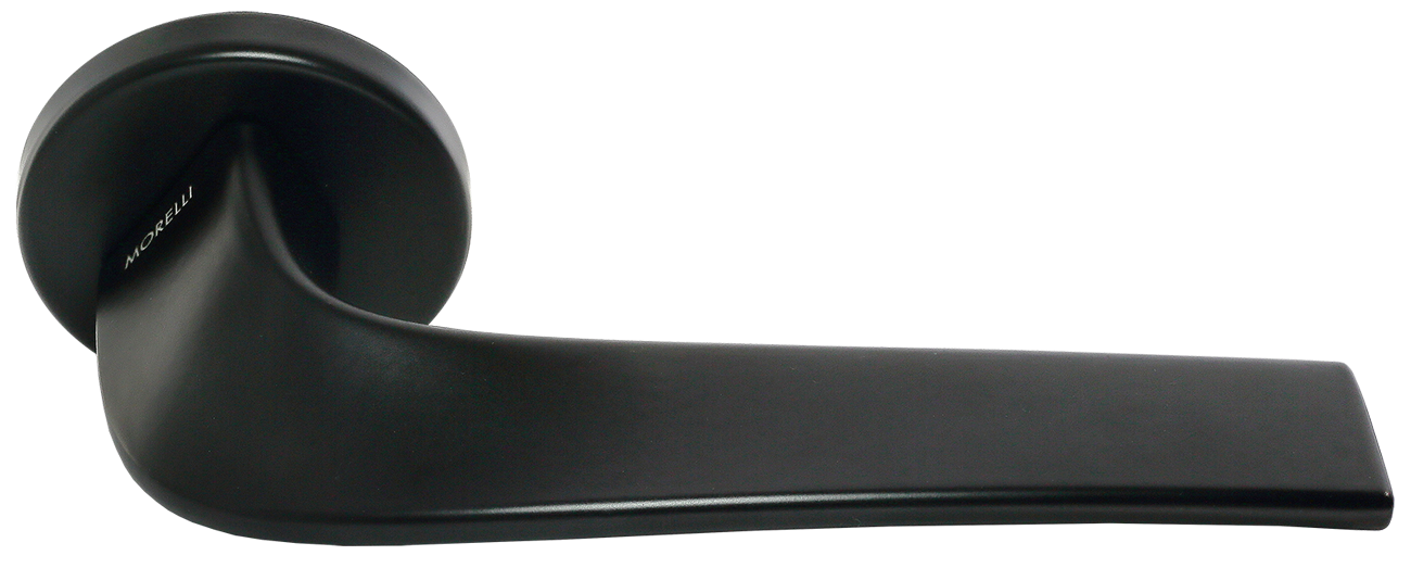 Ручка дверная COMETA R5 NERO-ST на круглой розетке цвет - черный soft-touch фото купить Минск