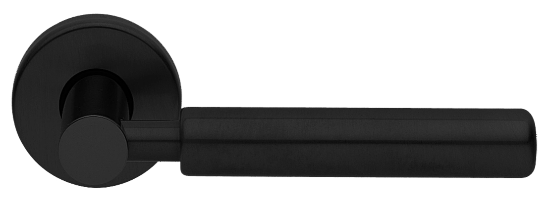 Ручка дверная CLOUD R3 NERO раздельная на круглой розетке, цвет - черный фото купить Минск