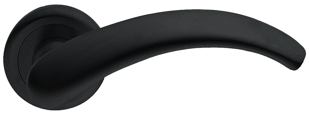 Ручка дверная ARCH R4 NERO раздельная на круглой розетке, цвет - черный фото купить Минск