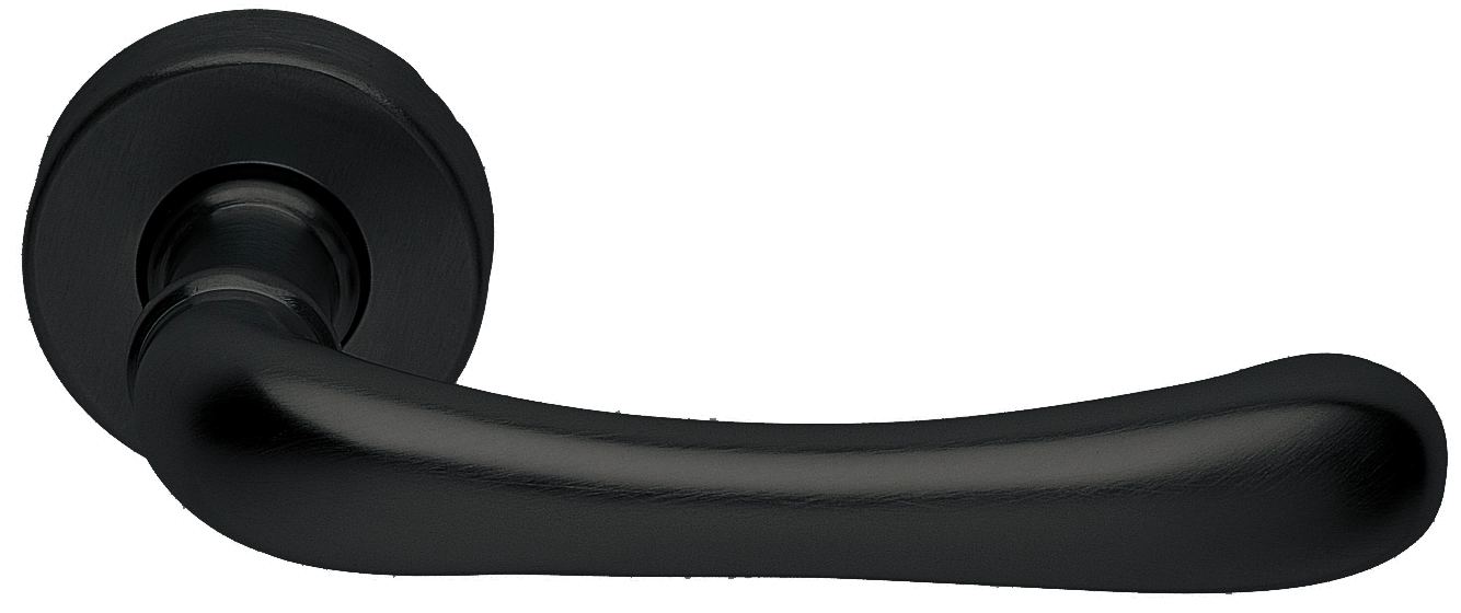Ручка дверная RING R3-E NERO раздельная на круглой розетке, цвет - черный фото купить Минск