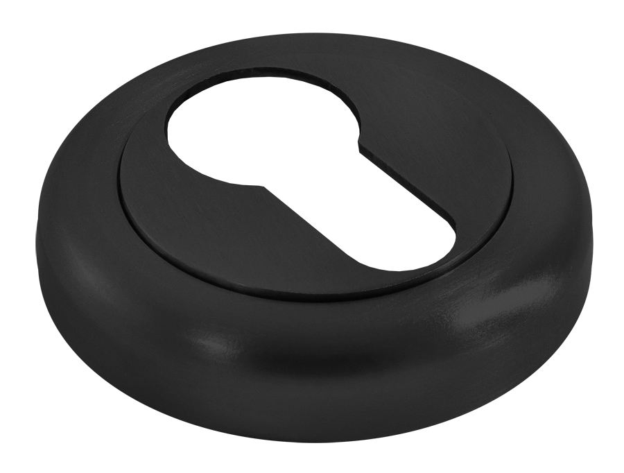 Накладка на ключевой цилиндр LUX-KH-R4 NERO на круглой розетке, цвет - черный фото фурнитура Минск