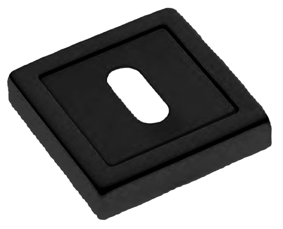 Накладка на ключевой цилиндр LUX-FK-S3 NERO на квадратной розетке под ключ буратино, цвет - черный фото купить Минск