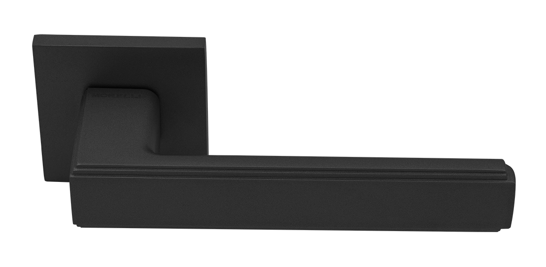 Ручка дверная MH-64-S6 BL STEPS на квадратной розетке 6 мм, цвет черный фото купить Минск