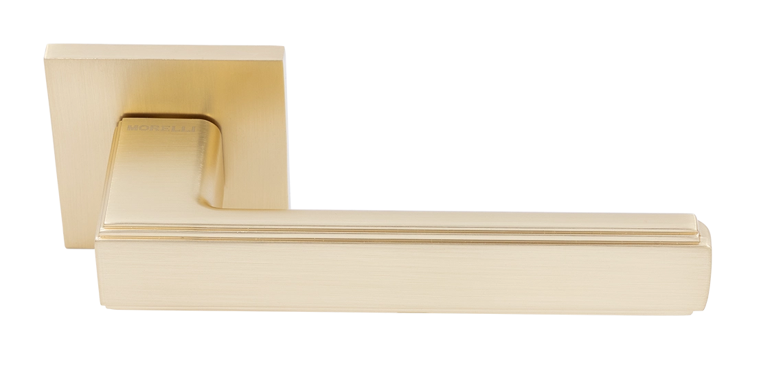 Ручка дверная MH-64-S6 MSG STEPS на квадратной розетке 6 мм, цвет матовое сатинированное золото фото купить Минск