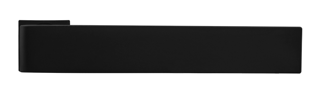 Ручка дверная HORIZONT-SM NERO-ST с невидимой квадратной розеткой, цвет черный soft-touch, ЦАМ фото купить в Минске