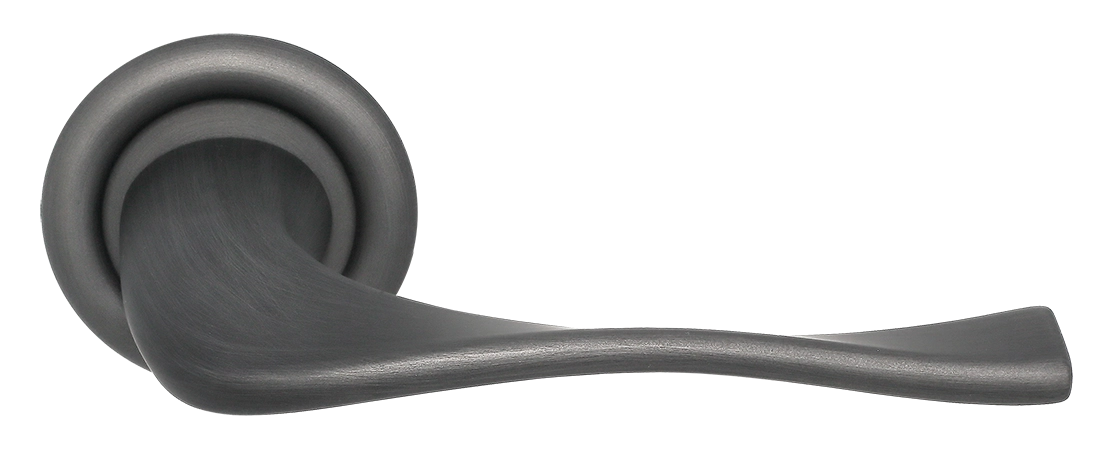 Ручка дверная SKYSCRAPER R7 SST на круглой розетке, цвет Летняя гроза/Summer Storm фото фурнитура Минск