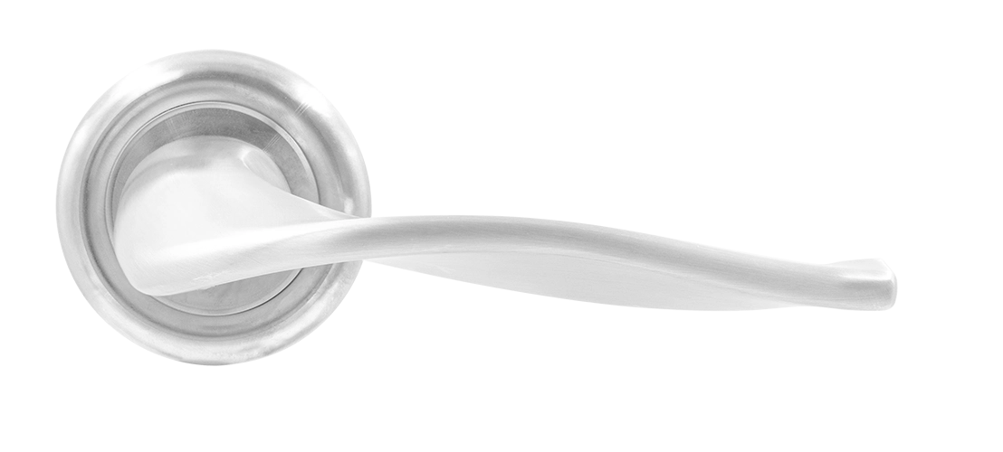 Ручка дверная SKYSCRAPER R7 WF на круглой розетке, цвет Зимняя стужа/Winter Frost фото купить в Минске