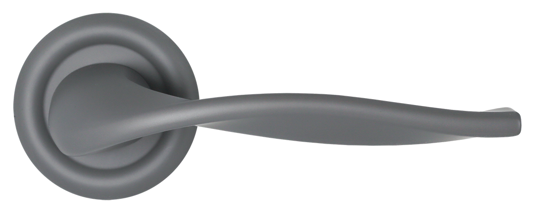 Ручка дверная SKYSCRAPER R7 SSW на круглой розетке, цвет Стокгольмский снегопад/Stockholm Snowfall фото купить в Минске