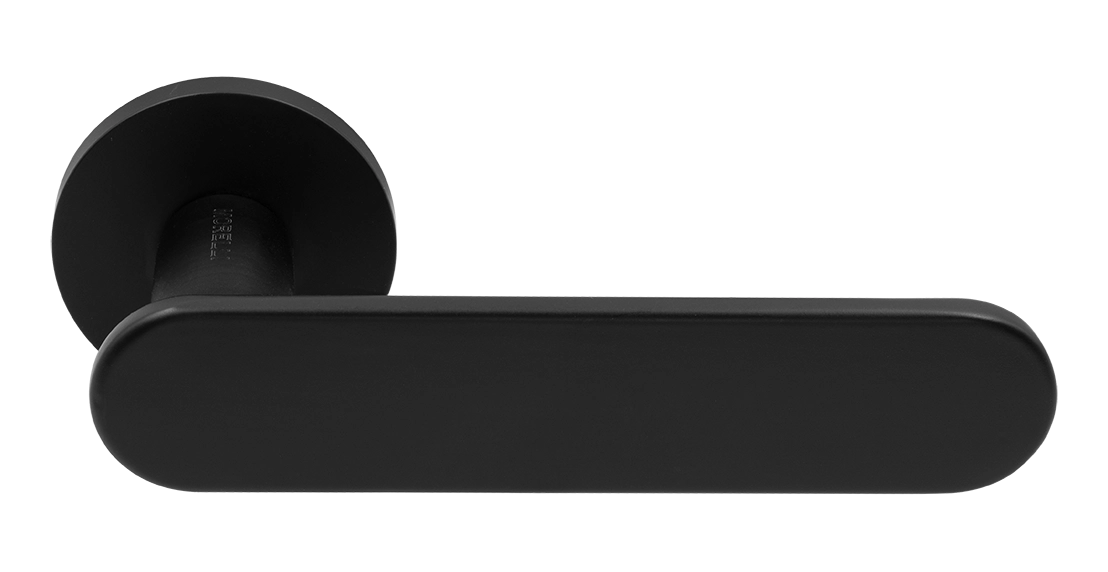 Ручка дверная MH-65-R6 R6 SEMPIONE BL на круглой розетке, цвет черный фото купить Минск