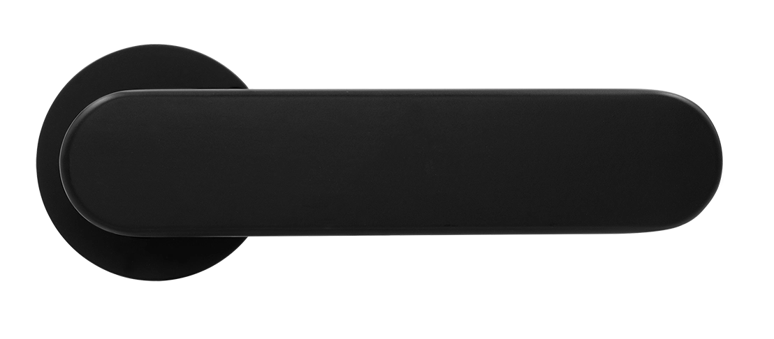 Ручка дверная MH-65-R6 R6 SEMPIONE BL на круглой розетке, цвет черный фото купить в Минске