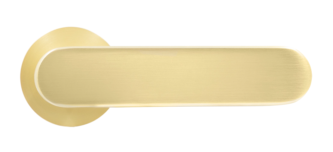 Ручка дверная MH-65-R6 SEMPIONE MSG на круглой розетке, цвет матовое сатинированное золото фото купить в Минске