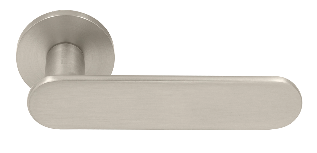 Ручка дверная MH-65-R6 SEMPIONE MSN на круглой розетке, цвет матовый сатинированный никель фото купить Минск