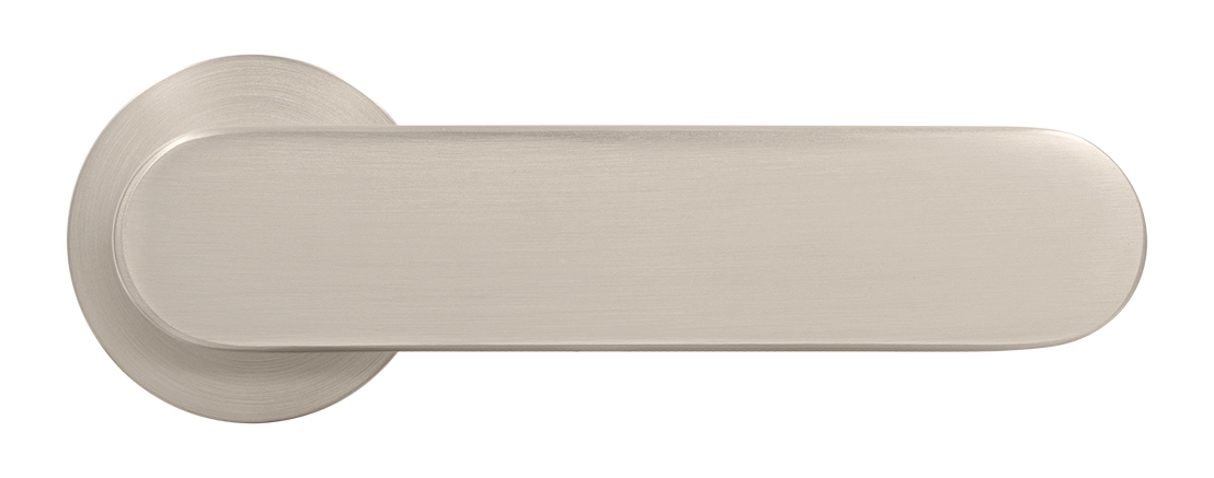 Ручка дверная MH-65-R6 SEMPIONE MSN на круглой розетке, цвет матовый сатинированный никель фото купить в Минске