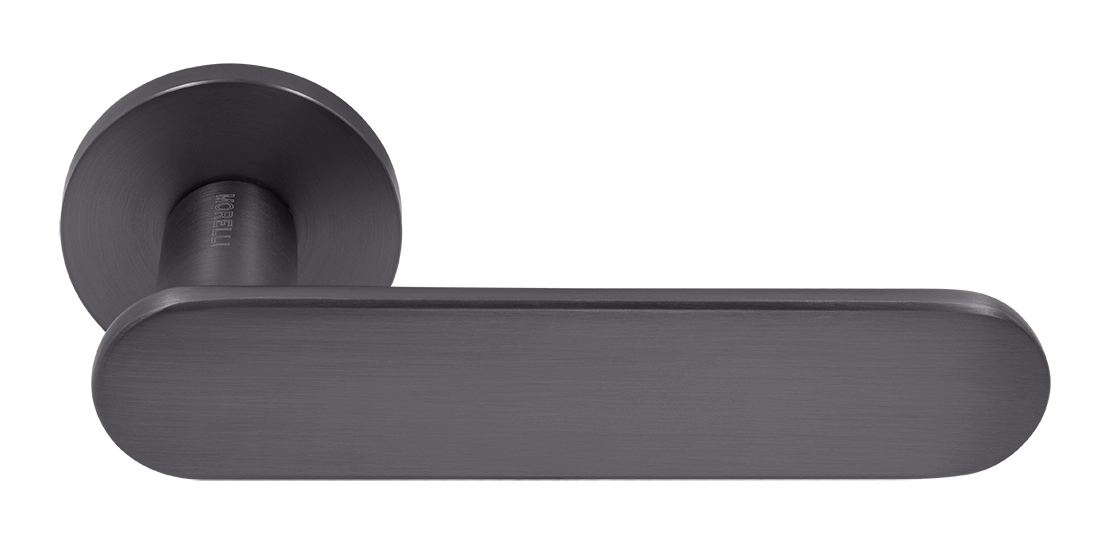 Ручка дверная MH-65-R6 R6 SEMPIONE GR на круглой розетке, цвет графит фото купить Минск