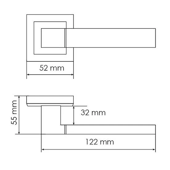Комплект дверных ручек MH-28 BL-S + защёлка бесшумная 1895P BL + петли врезные универсальные MSN 100X70X2.5-4BB BL (2шт), цвет черный фото купить в Минске
