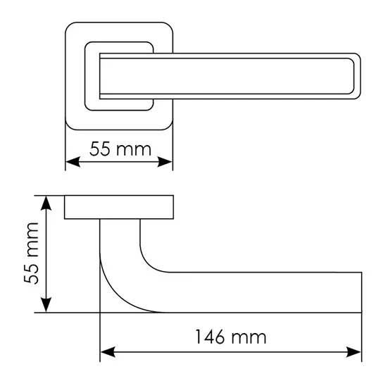 Комплект дверных ручек MH-46 SC/W-S55 + завертка сантехническая MH-WC-S55 SC/CP, цвет хром фото купить в Минске
