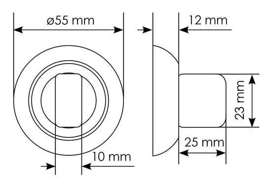 Комплект дверных ручек MH-03 BL с заверткой MH-WC BL + магнитный замок M1895 BL, цвет черный  фото дверная фурнитура Минск