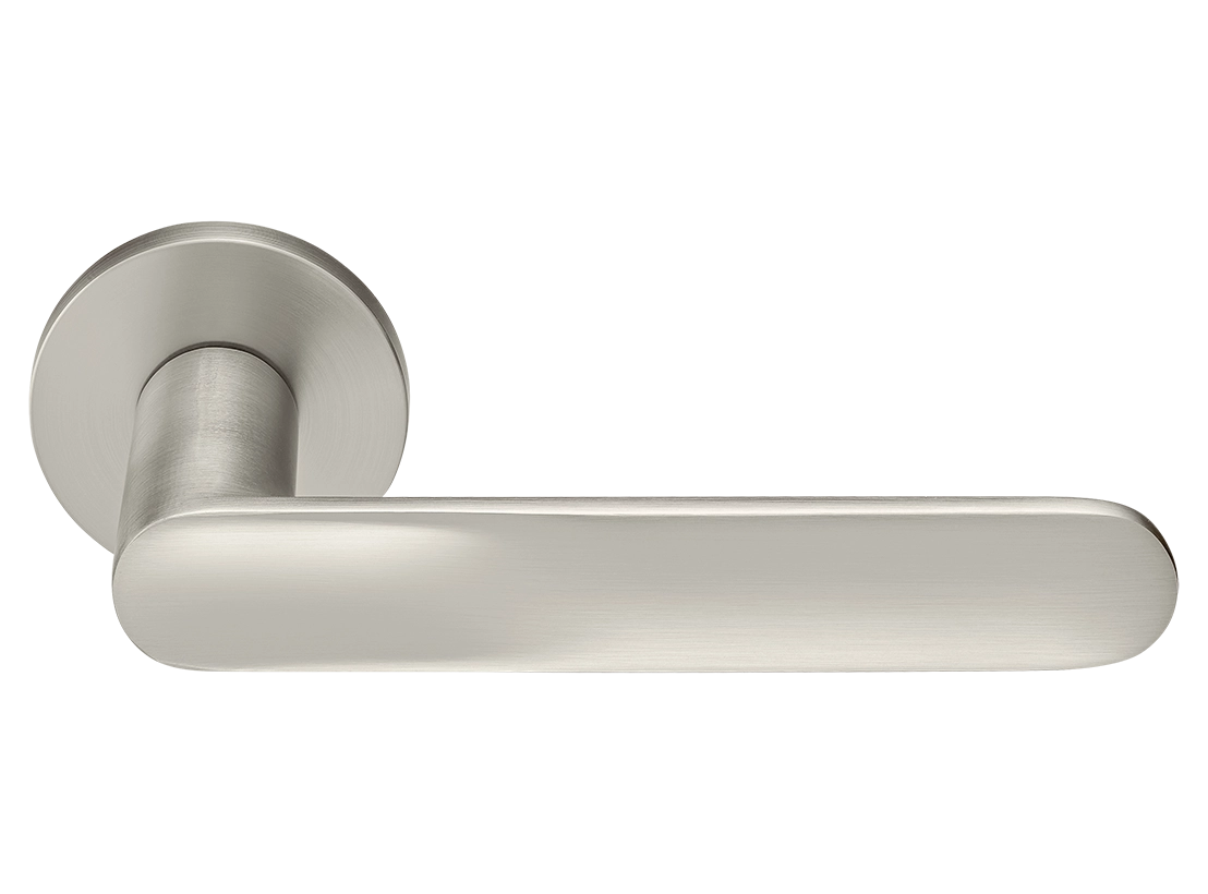 Ручка дверная GARAK MH-59-R6 MSN раздельная на круглой розетке 6 мм, цвет матовый сатинированный никель, ЦАМ фото купить Минск