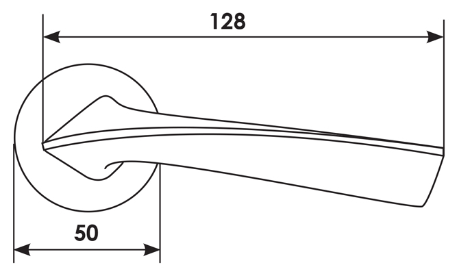 Ручка дверная COMETA R5 NIS раздельная на круглой розетке, цвет - матовый никель, ЦАМ фото купить в Минске