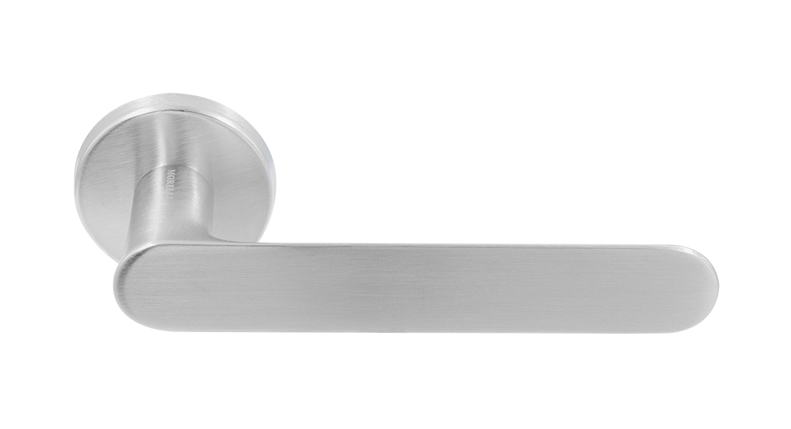 Ручка дверная LE BOAT R5 CSA раздельная на круглой розетке, цвет матовое матовый хром, латунь фото купить Минск