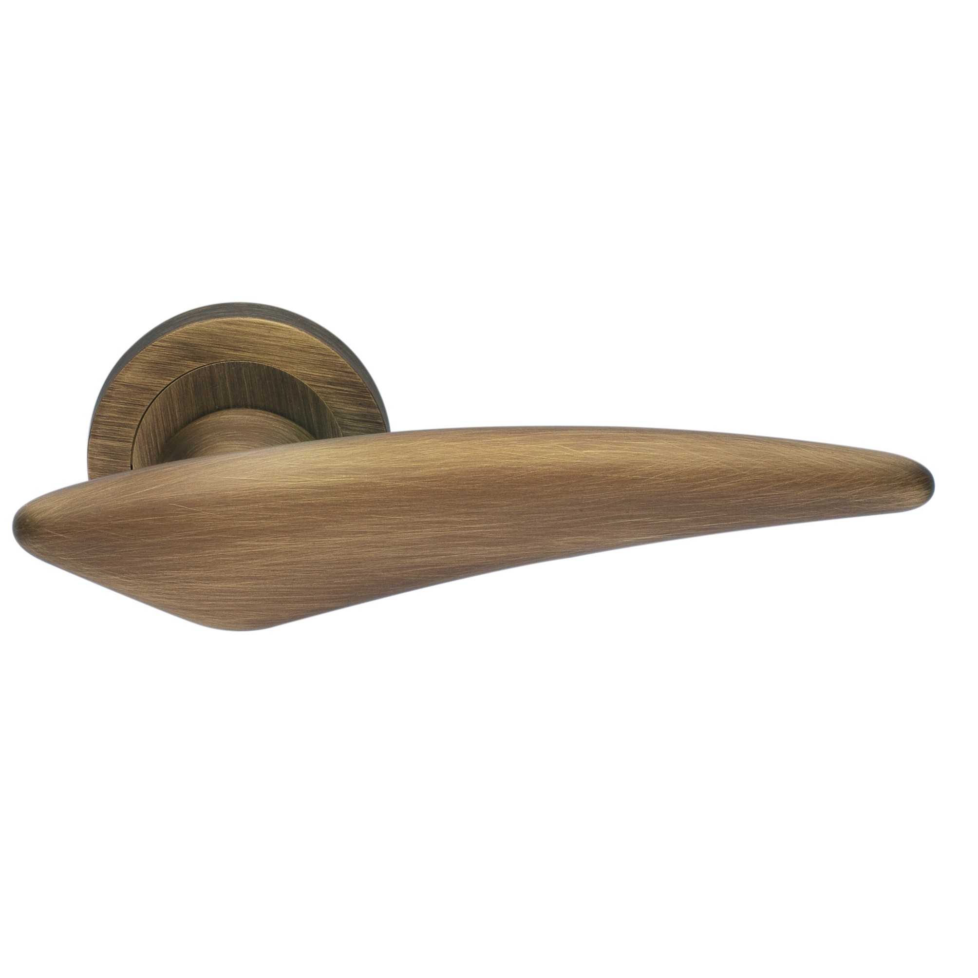 Ручка дверная BOLID R2 BGO раздельная на круглой розетке, цвет матовая бронза, латунь фото купить Минск