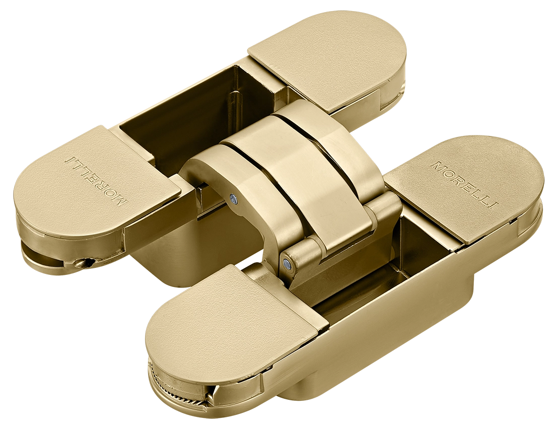 Петля скрытая HH-24 MSG врезная с 3D-регулировкой вес полотна до 40 кг, цвет матовое сатинированное золото фото купить Минск