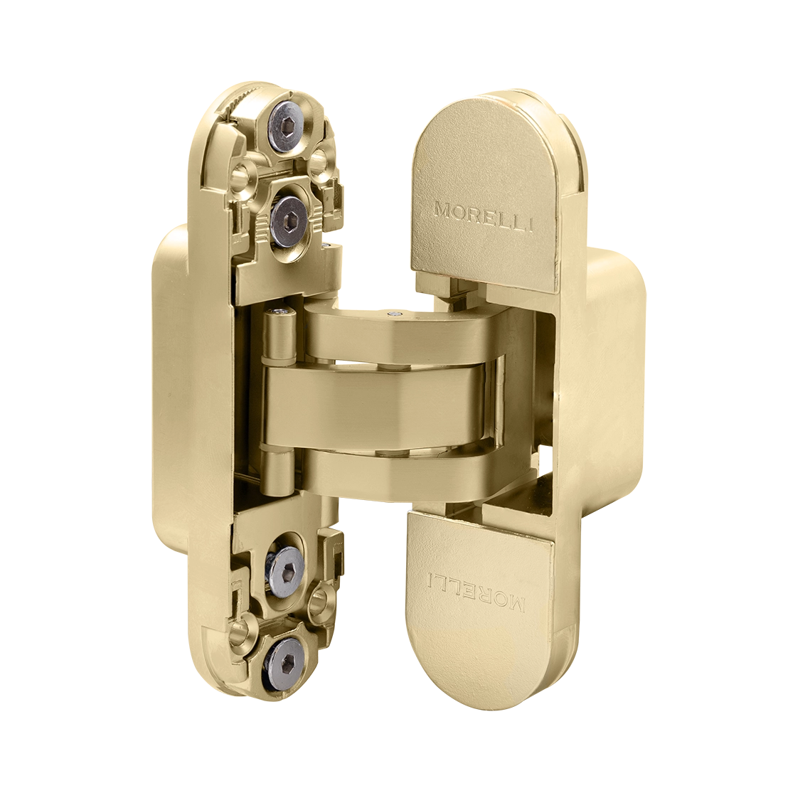 Петля скрытая HH-24 MSG врезная с 3D-регулировкой вес полотна до 40 кг, цвет матовое сатинированное золото фото купить в Минске