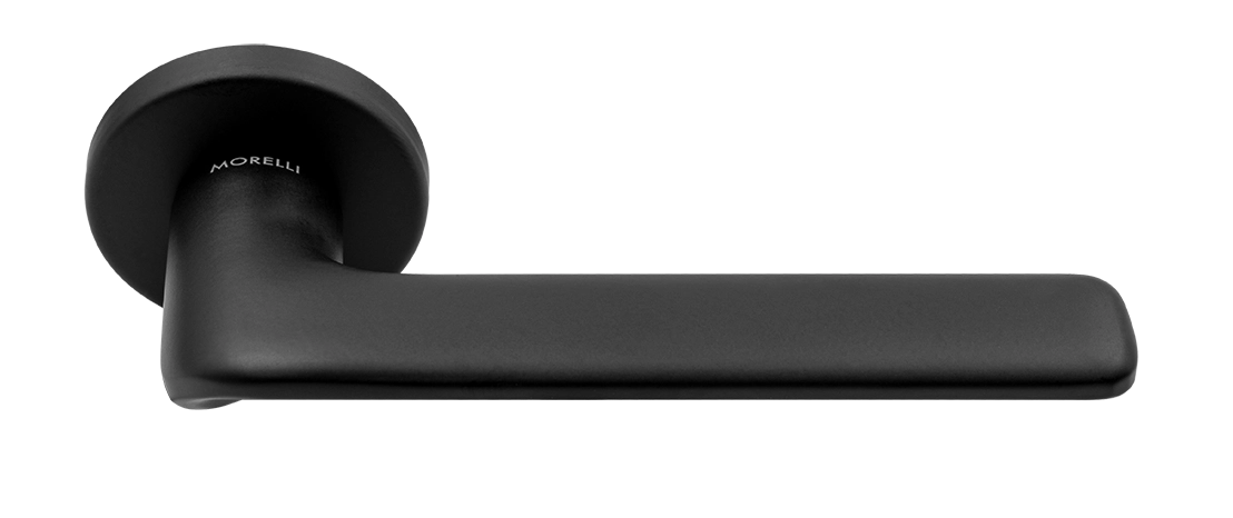 Ручка дверная TOMORROW R5 NERO-ST на круглой розетке