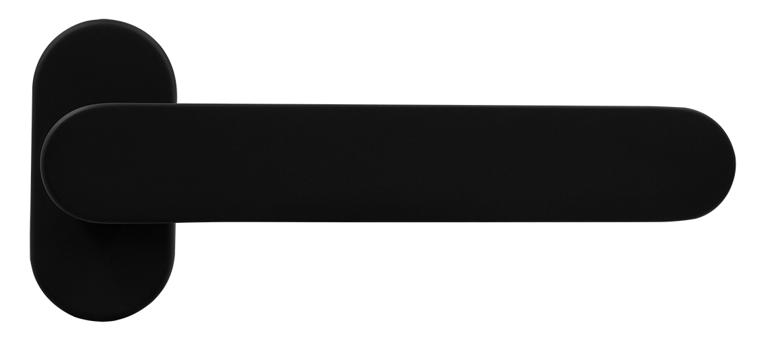Ручка оконная LE BOAT W1 NERO-ST на прямоугольной розетке, цвет черный soft-touch, латунь фото купить Минск
