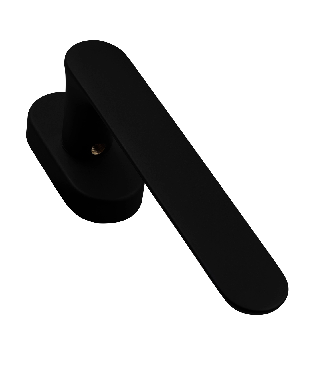 Ручка оконная LE BOAT W1 NERO-ST на прямоугольной розетке, цвет черный soft-touch, латунь фото фурнитура Минск
