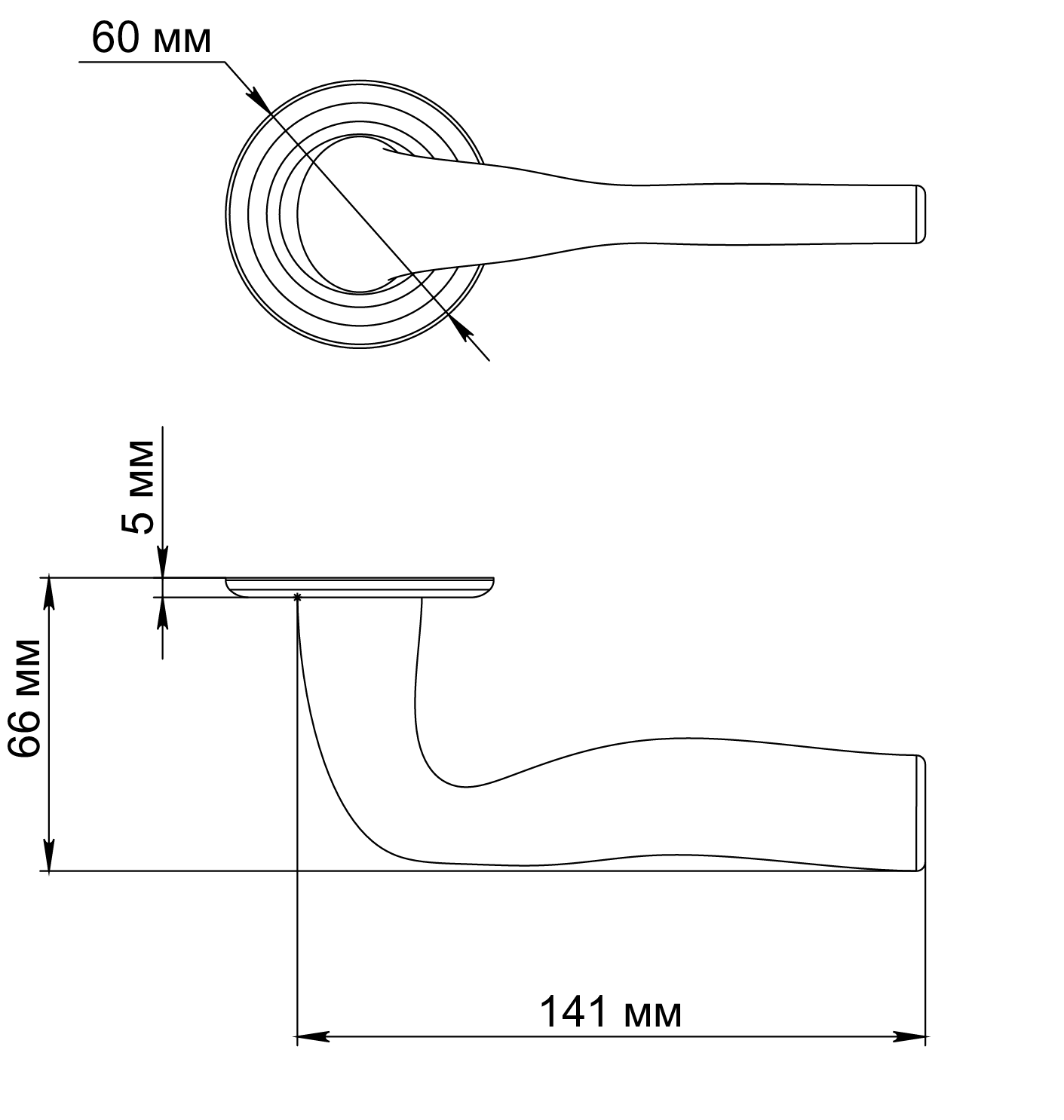 Ручка дверная LVB R7 SSW на круглой розетке, цвет Стокгольмский снегопад/Stockholm Snowfall фото фурнитура Минск