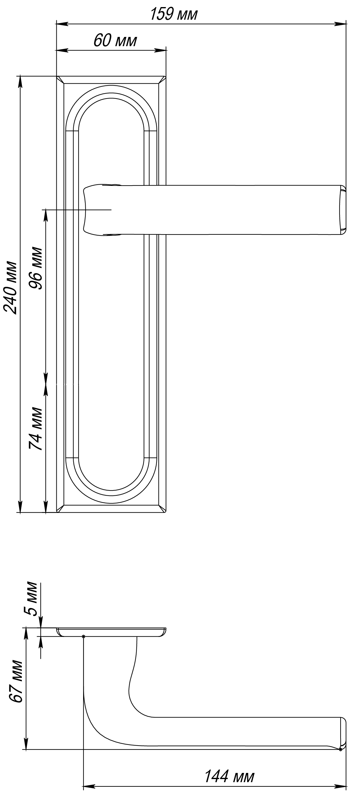 Ручка дверная THE BUS STATION PLS AH на планке, цвет Осенний мёд/Autumn Honey фото morelli Минск