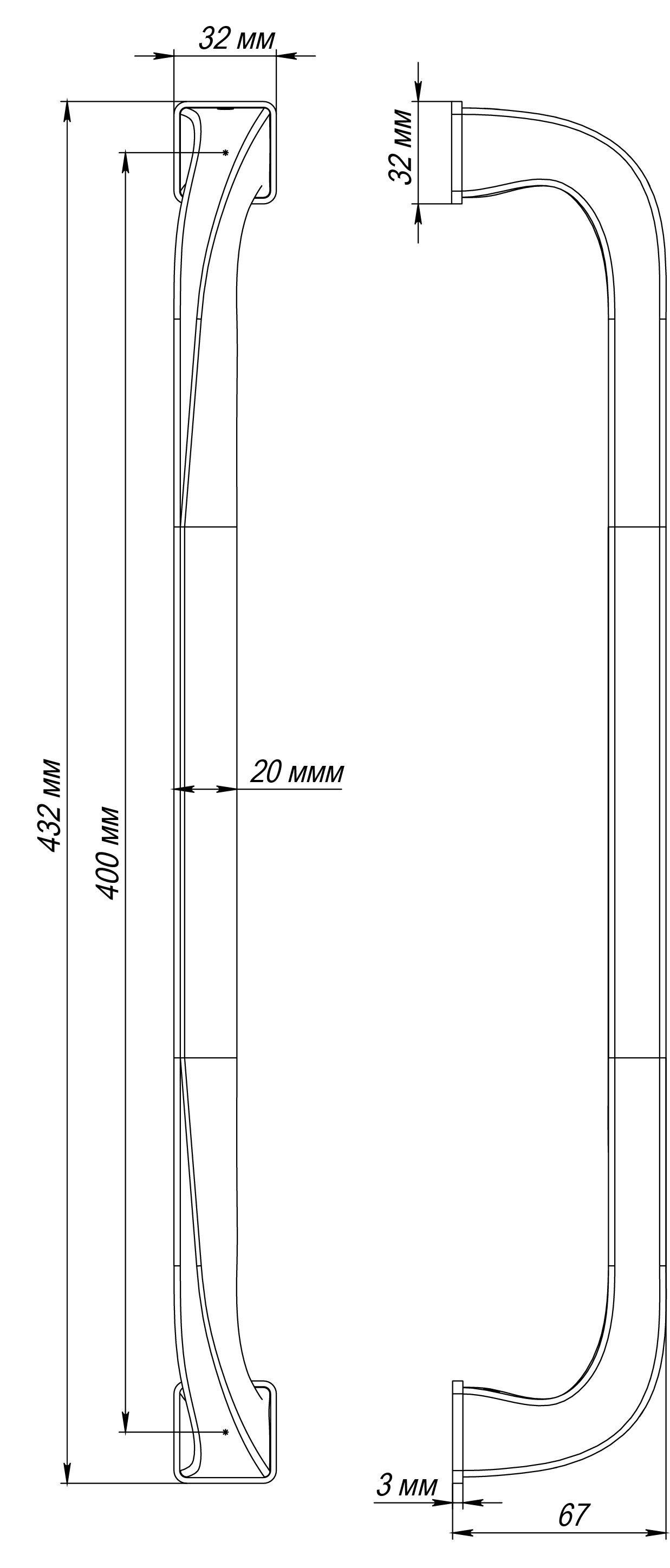 Ручка-скоба WD CONCERT HALL PH SSW, цвет Стокгольмский снегопад/Stockholm Snowfall фото купить в Минске