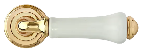 UMBERTO, ручка дверная MH-41-CLASSIC PG/W, цвет - золото/белый фото купить в Минске
