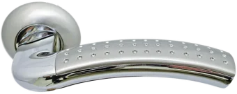 ПАЛАЦЦО, ручка дверная MH-02P SN/CP, цвет бел. никель/хром с перфорацией
