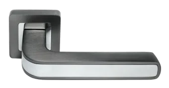 EON, ручка дверная на квадратной накладке MH-46 GR/CP-S55, цвет - графит/хром