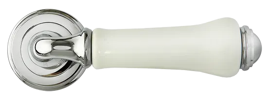 UMBERTO, ручка дверная MH-41-CLASSIC PC/W, цвет- хром/белый фото купить в Минске