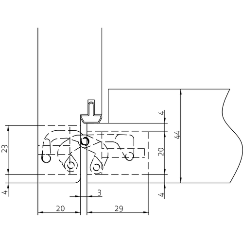 HH-19 B, скрытая петля, цвет - черный фото фурнитура Минск