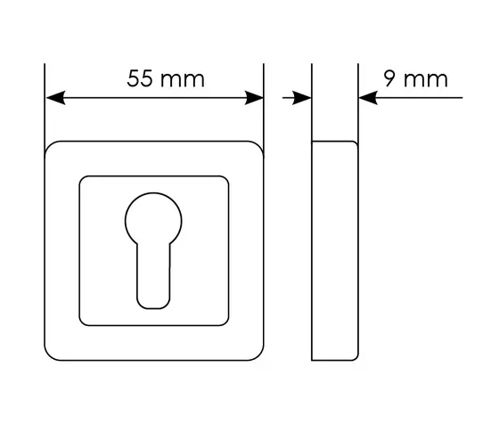 Накладка MH-KH-S55 GR/PC на ключевой цилиндр, цвет графит/хром фото купить в Минске