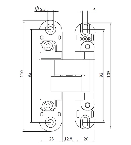 HH-19 SC, скрытая петля, цвет - мат.хром фото купить в Минске