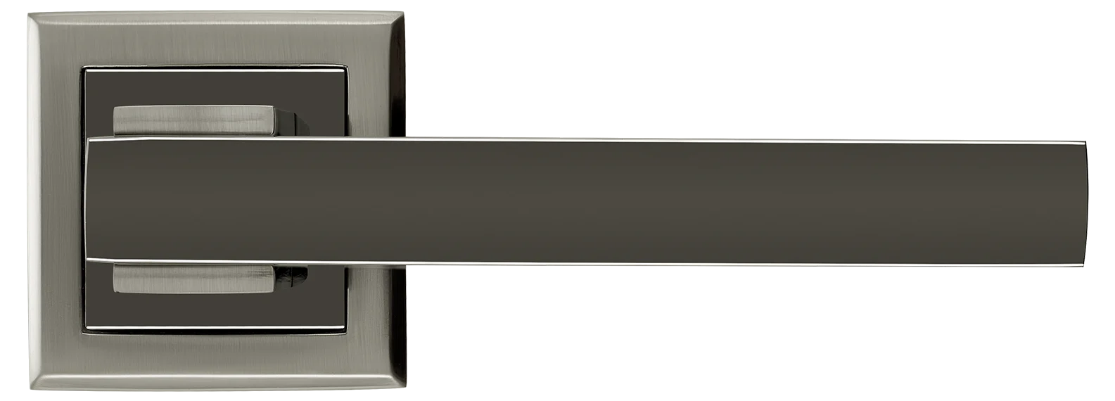 PIQUADRO, ручка дверная MH-37 SN/BN-S, на квадратной накладке, цвет - бел. никель/черн. никель фото купить в Минске