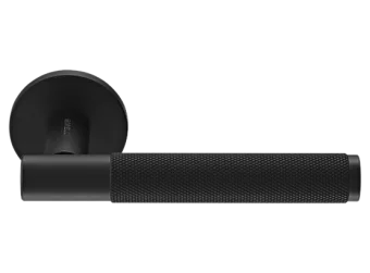 Ручка дверная "AZRIELI" на круглой розетке 6 мм, MH-57-R6T BL, цвет - чёрный