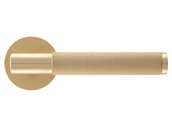 Ручка дверная "AZRIELI" на круглой розетке 6 мм, MH-57-R6T MSG, цвет - мат. сатинированное золото фото купить в Минске