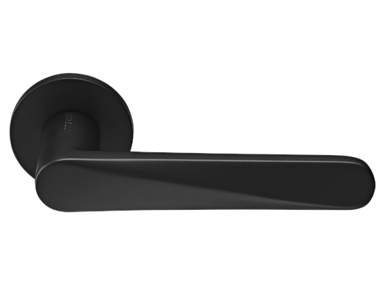 CAYAN - ручка дверная  на круглой розетке 6 мм, MH-58-R6 BL,  цвет - чёрный фото купить Минск
